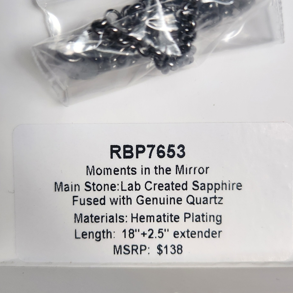 NWT!  SET!  BP Reign Villain Sapphire Blue and Silver Earrings and Necklace - Picture 7 of 8